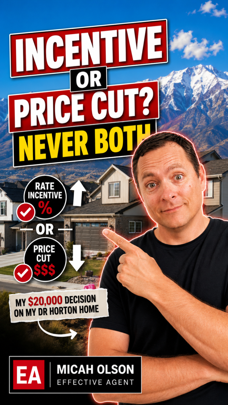 Does a Utah builder rate incentive raise your home price - builder incentive vs price cut